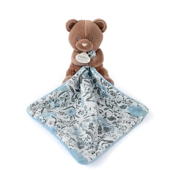 Ensemble doudou avec pantin Ours Doudou & compagnie Boh'Aime 12 cm-1