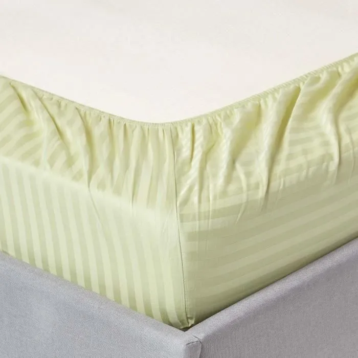 Drap-housse - Homescapes - 160 x 200 cm - 100% coton égyptien - 330 fils - Vert sauge-1