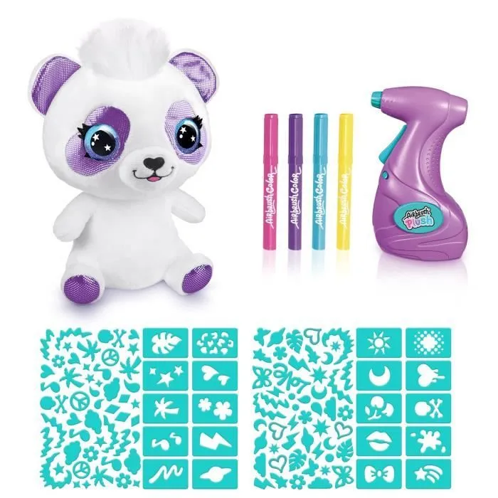Peluche Airbrush Panda à personnaliser - Peluche spray art avec feutres et pochoirs - OFG 257 - Canal Toys-1