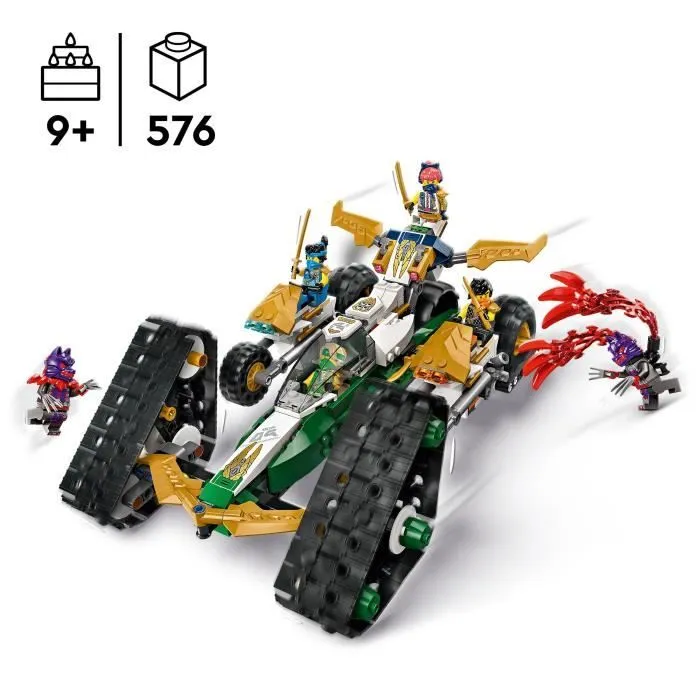 LEGO® NINJAGO® 71820 Le véhicule combiné de l’équipe des ninjas - Planeur, bolide ou motos-1