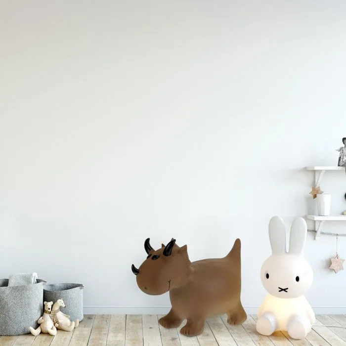 Relaxdays Animal sauteur avec pompe à air, en forme de tricératops, charge max. 50 kg, sans BPA, pour enfants, marron-1