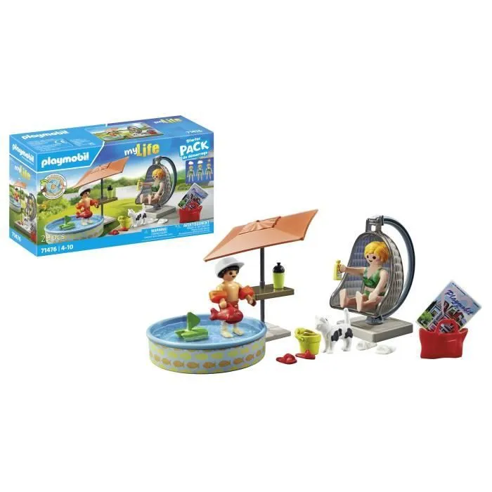 PLAYMOBIL 71476 StarterPack Maman et enfant avec fauteuil suspendu, My Life, 29 pièces, Dès 4 ans-2