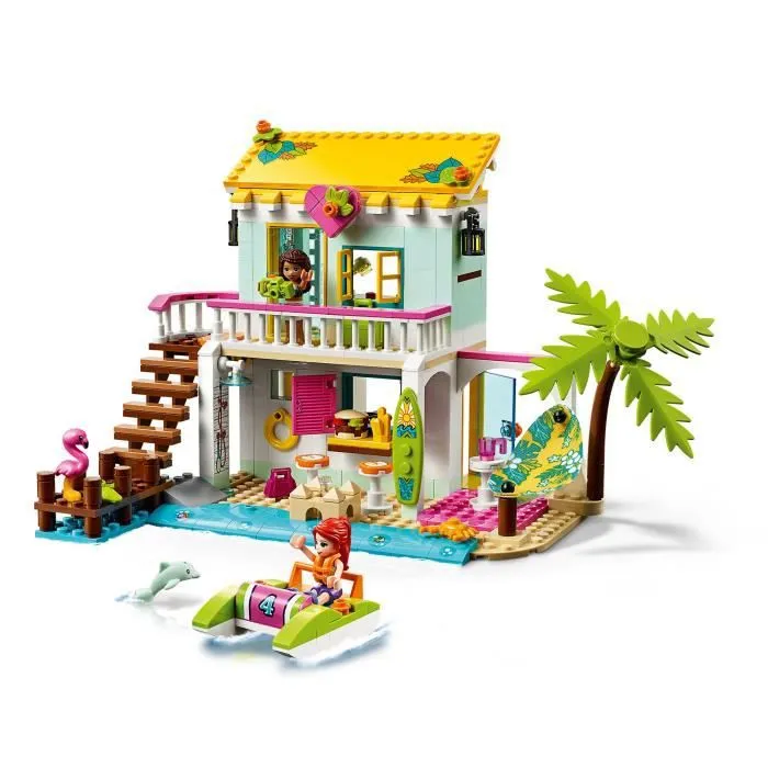 LEGO® Friends 41428 La Maison sur la Plage avec Mini Poupées et 2 Animaux, Jeu de Construction pour Enfant de 6 ans et +-1