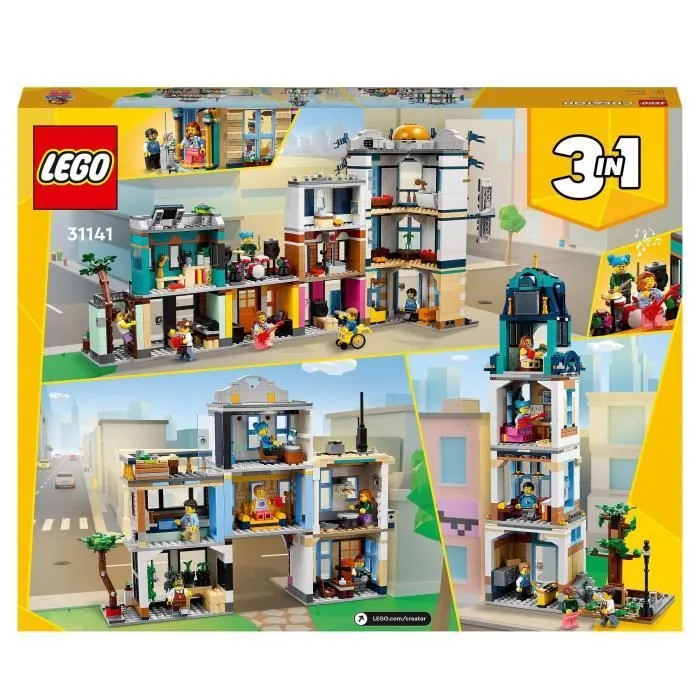 LEGO® Creator 31141 La Grand-rue, Jouet de Construction avec Gratte-Ciel et Rue de Marché, Idée Cadeau-5