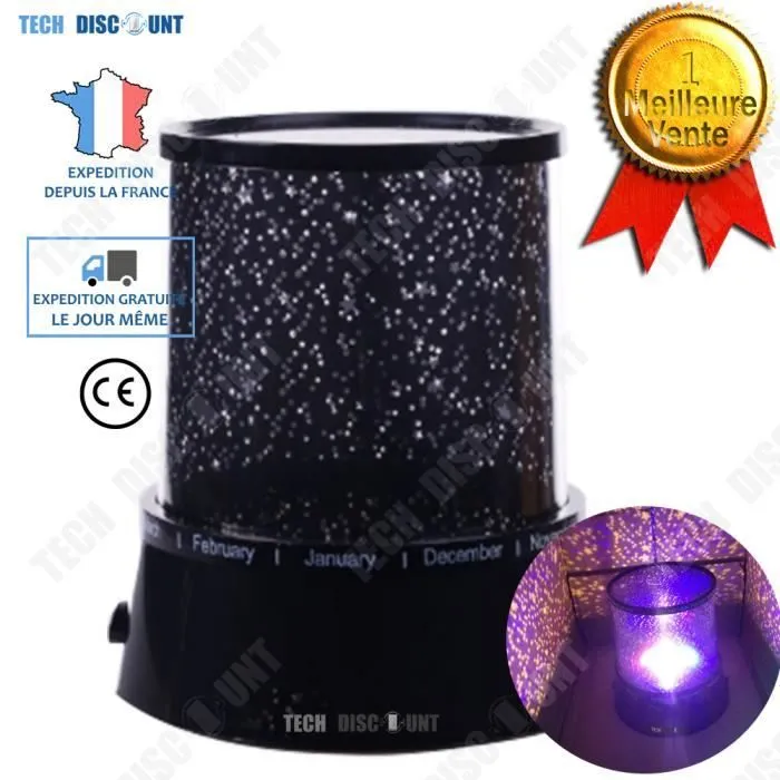 TD® Lampe ronde de chevet de bureau table veilleuse étoiles lumières nuit USB décoration colorée produits créatifs ciel espace nuit-0