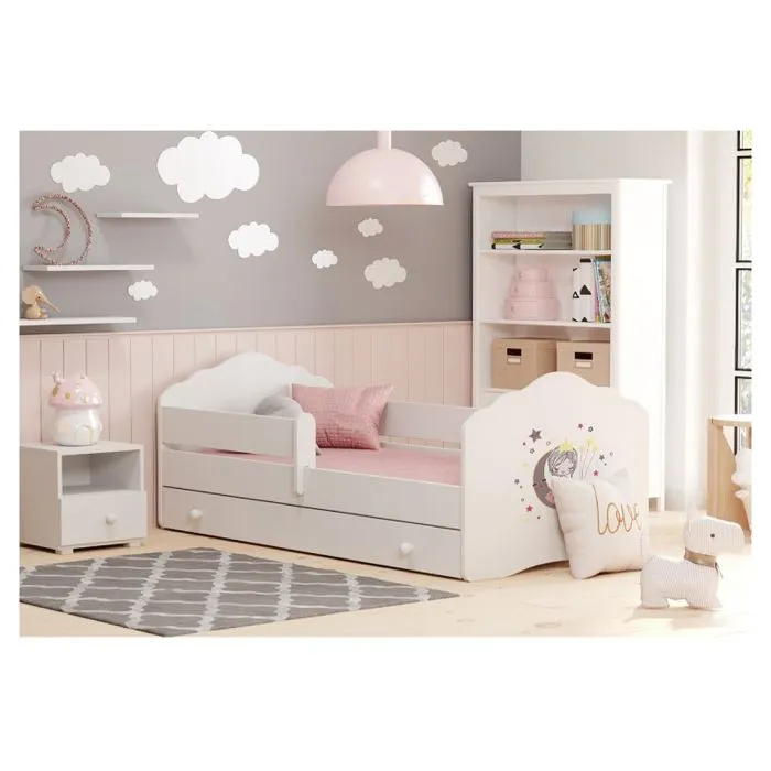 Lit enfant Nala - 140x70 cm - Avec matelas - Barrière mobile - Bois de qualité - Tiroir de rangement-5