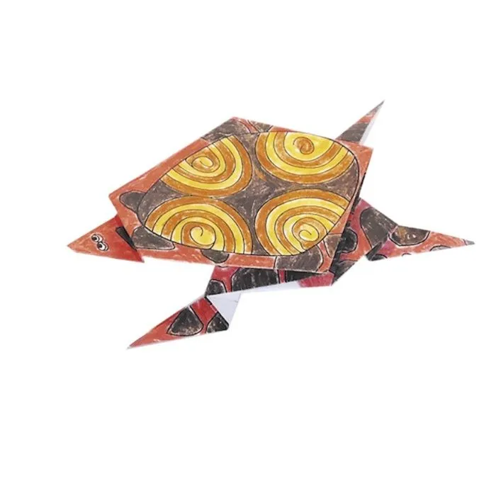 Kit Origami - Fridolin - Tortue - 20 Feuilles - 15x15 cm - Pour Enfants à Colorier-3