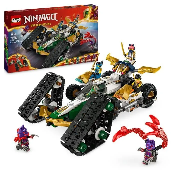 LEGO® NINJAGO® 71820 Le véhicule combiné de l’équipe des ninjas - Planeur, bolide ou motos-0
