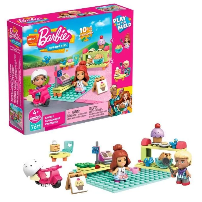 Mega Construx Barbie - Coffret Boulangerie-Pâtisserie - Jeu de construction - Dès 4 ans-0