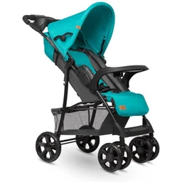 LIONELO Emma - Poussette bébé compacte - De 6 à 36 mois - Ceinture 5 points de sécurité - accessoires sac inclus - Turquoise-0