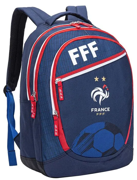 Sac à dos scolaire - Equipe de France de Football - FFF - 3 compartiments - Bretelles ajustables - Polyester-0