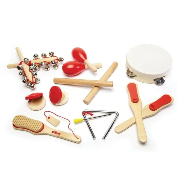 Instruments de musique - TIDLO - Lot de 14 instruments de percussion - Mixte - Enfant - Beige, blanc et rouge-1