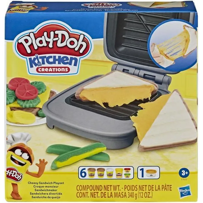 PLAY-DOH - Kitchen Creations - Croque-monsieur - pâte Elastix - 6 couleurs-0