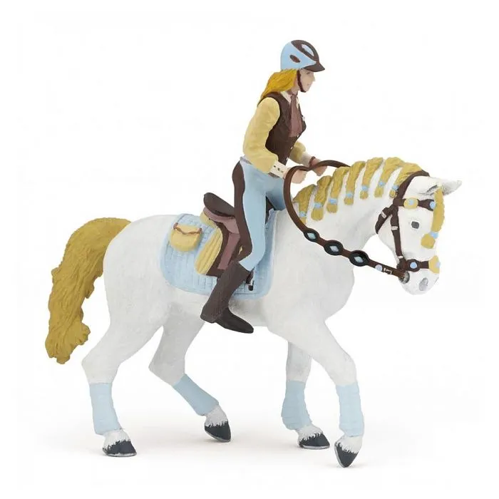Figurine Cavalière fashion - PAPO - CHEVAUX, POULAINS ET PONEYS - Bleu - Enfant-1