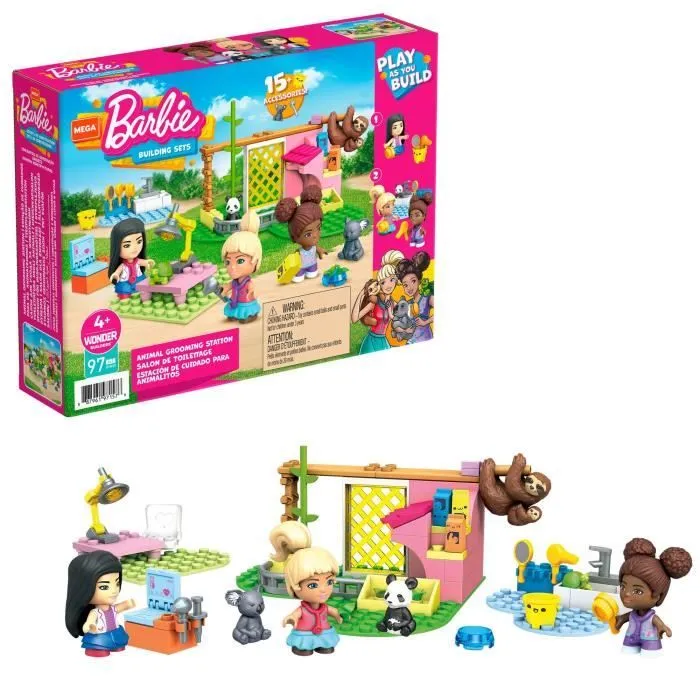Mega Construx Barbie - Salon de Toilettage - Jeu de construction - Dès 4 ans-5