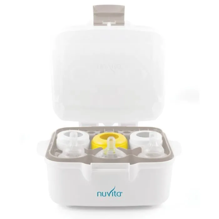 Stérilisateur micro-ondes - NUVITA - Compatible avec toutes les bouteilles - Poignées sûres - Blanc-4