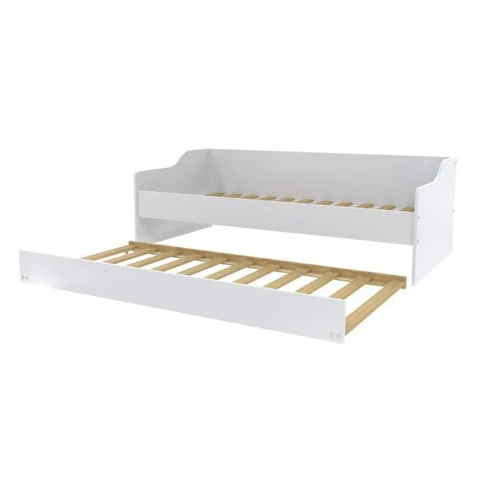 Lit gigogne SWEET 90x200 + 2 sommiers + 1 tiroir-lit/ Blanc-5
