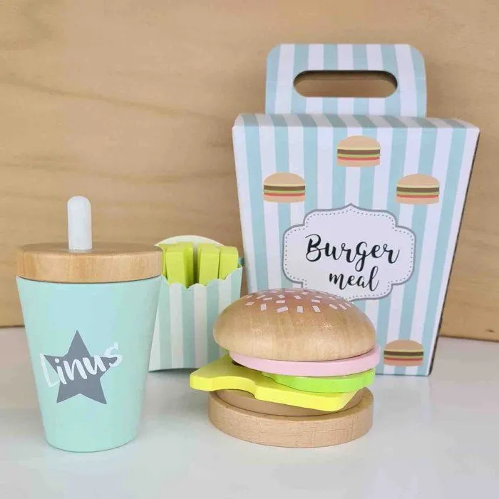 Jouet en bois - Dinette - Burger Meal - Mixte - Multicolore - Marron - JABADABADO - Bébé - 3 ans-2