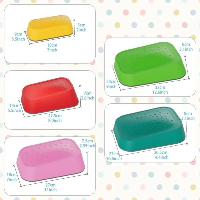 Ensemble de Pierres d'Équilibre - UISEBRT - 5 pièces - Multicolore - Charge max 80 kg - Pour enfants 3-9 ans-1