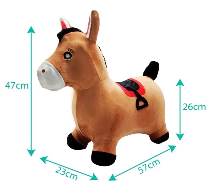 Porteur - LEXIBOOK - Cheval Sauteur Gonflable en Peluche - Design 2-en-1 - Housse amovible - Pour Enfant-1