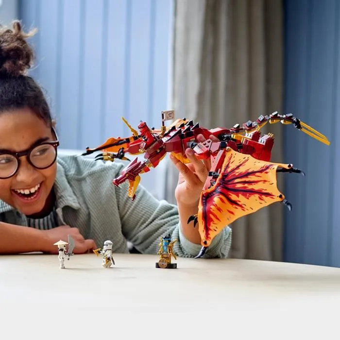 LEGO® 71753 NINJAGO® L’attaque du dragon de feu avec Mini Figurines Kai, Zane et Nya - Jouet Enfant 8 ans-3