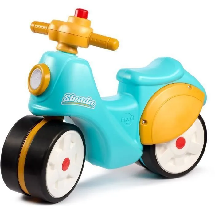 Scooter 1er âge - FALK - Stada - Jaune et bleu - Klaxon manuel - Roues silencieuses - Dès 12 mois - 100% Fabriqué en France-0