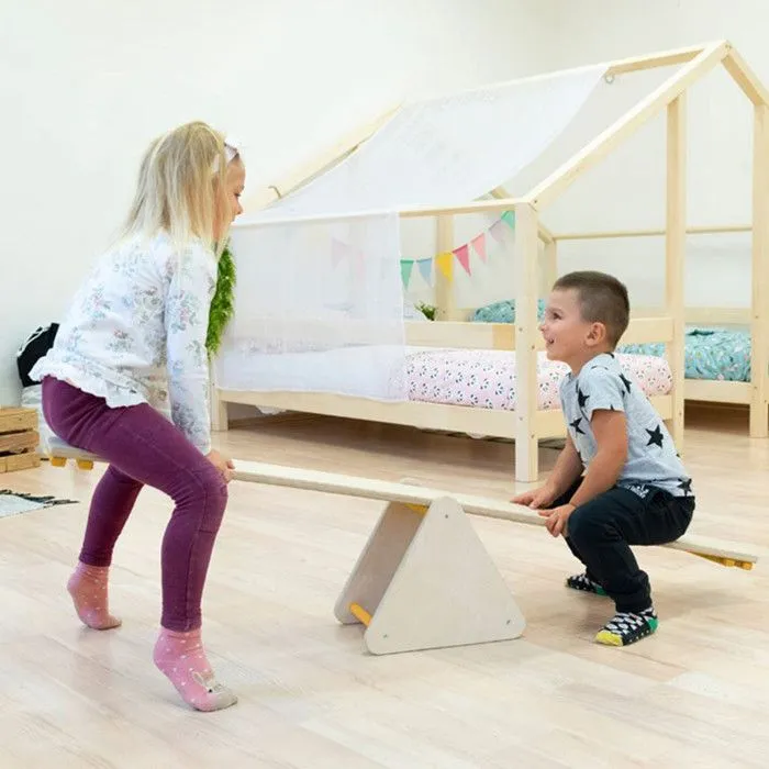 Jeu d'équilibre et motricité Montessori bois naturel et blanc-1