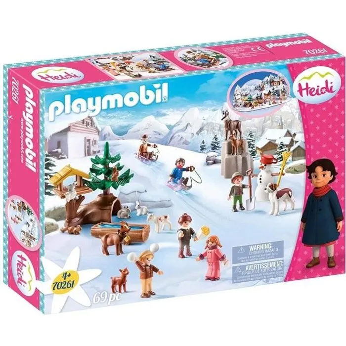 PLAYMOBIL - Heidi et l'Hiver - 6 personnages et accessoires inclus-0