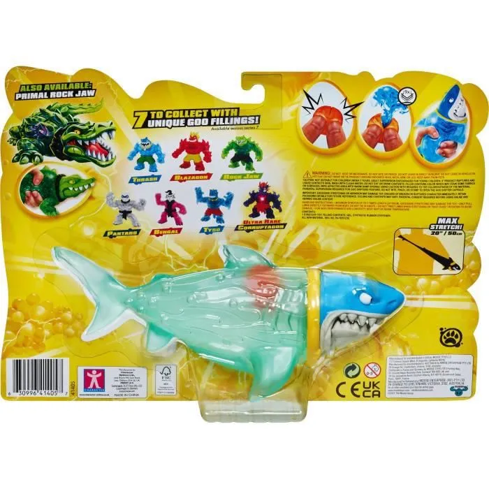 Figurine Requin Trash - MOOSE TOYS - Goo Jit Zu - Bleu - Extensible - 14 cm-2