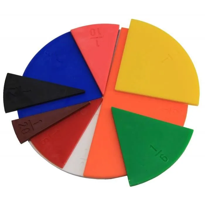 WISSNER ® AKTIV lernen - Fractions Plastiques Rondes, 10 Cercles complets, en Coffret Plastique - RE-Plastic® --0