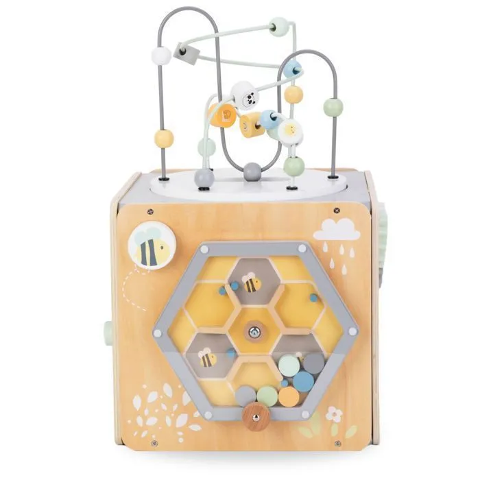 Cube D'activités pour bébé Mamabrum - Jouet en Bois Montessori- Boucle Motorisée, Trieur de Formes, Labyrinthe - Rotatif- Éducatif-4