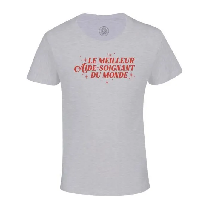 T-shirt Enfant Gris Le Meilleur Aide Soignant du Monde Medical Para medical Maison de Retraite-0