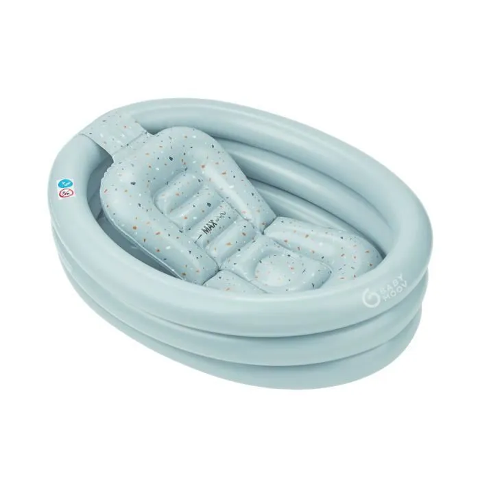 Babymoov Baignoire Gonflable de voyage, Évolutive en Piscine pour enfant, Réducteur Amovible, De 0 à 12 mois, Aqua Dots-0
