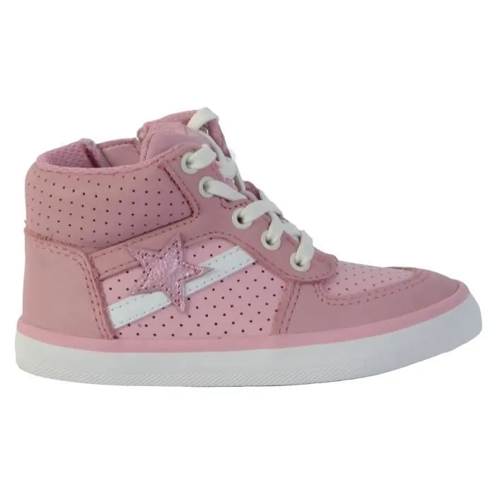 Basket Montante Cuir  Clarks City Flake - Rose-1