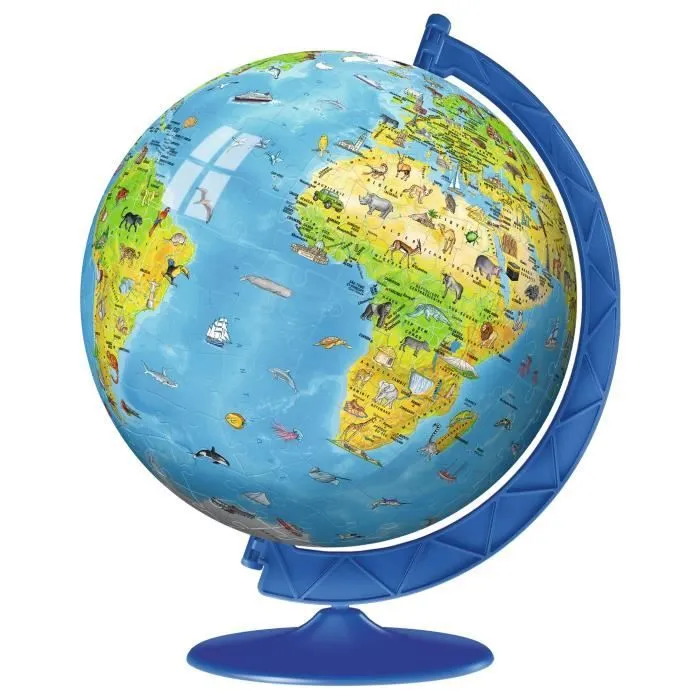 Puzzle 3D Globe terrestre 180 pièces - Ravensburger - Éducatif - Sans colle - Dès 7 ans-1