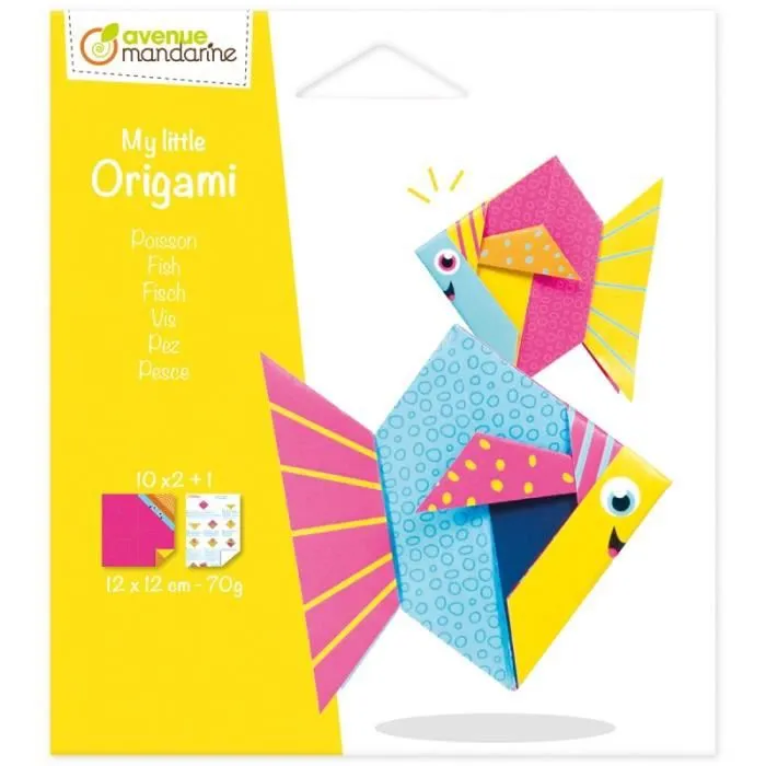 Kit Origami - Avenue Mandarine - Poisson - 20 feuilles - Enfant 8 ans et plus-0