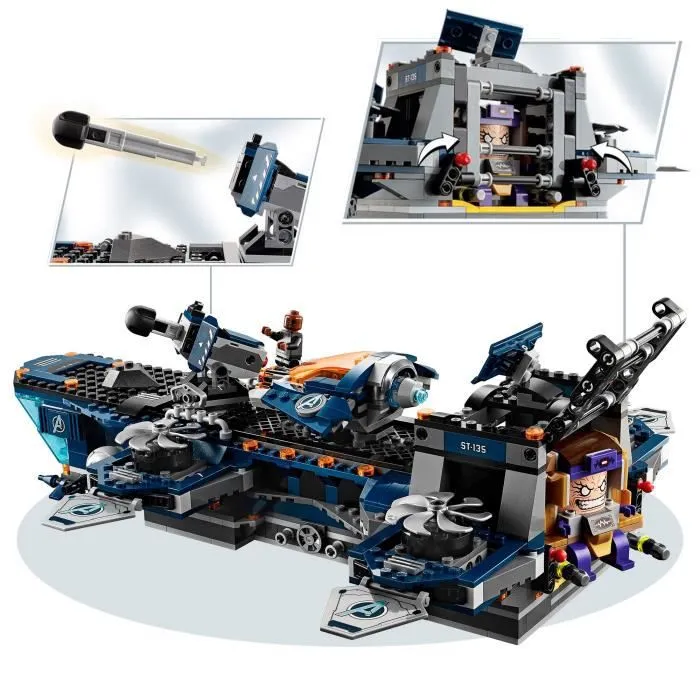 LEGO® Marvel Super Heroes 76153 L'héliporteur des Avengers, Mini-Figurines Iron Man, Thor et Captain Marvel Jouet Enfant 9 ans et +-1