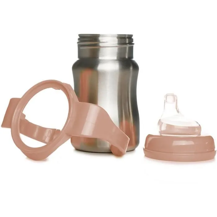 Tasse d'apprentissage - THERMOBABY - Inox - 180 ml - Pêche - Ergonomique et anti-fuites-5