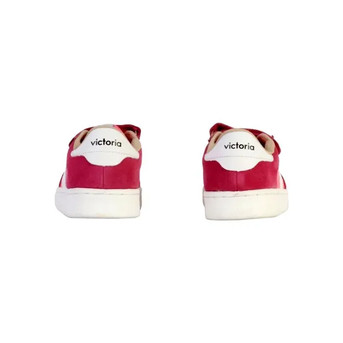 Baskets bébé - VICTORIA - Fucsia - Textile - Scratch - Plat-3