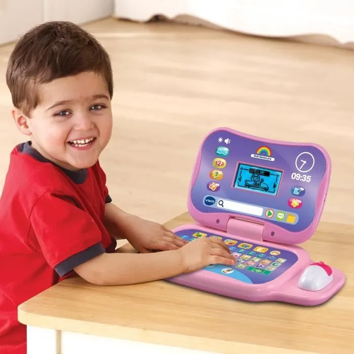 Ordinateur éducatif VTECH ORDI GENIUS PRO ROSE pour enfants de 3 à 7 ans avec souris et 20 activités incluses-4