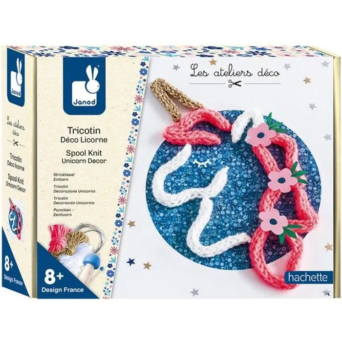 Kit créatif - JANOD - Tricotin La Licorne - Enfant - A partir de 8 ans - Rouge-0