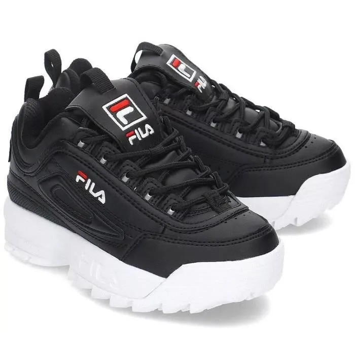 Baskets enfants - FILA - DISRUPTOR KIDS - Noir - Lacets - Semelle épaisse-2