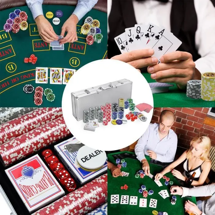 Coffret de Poker - LZQ - Mallette en Aluminium - 500 Jetons - 2 Jeux de Cartes - 5 Dés-2