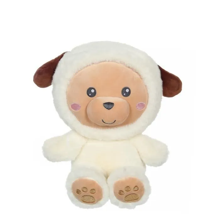 Peluche Chien Hoody Pets - GIPSY TOYS - Crème, 24 cm-0