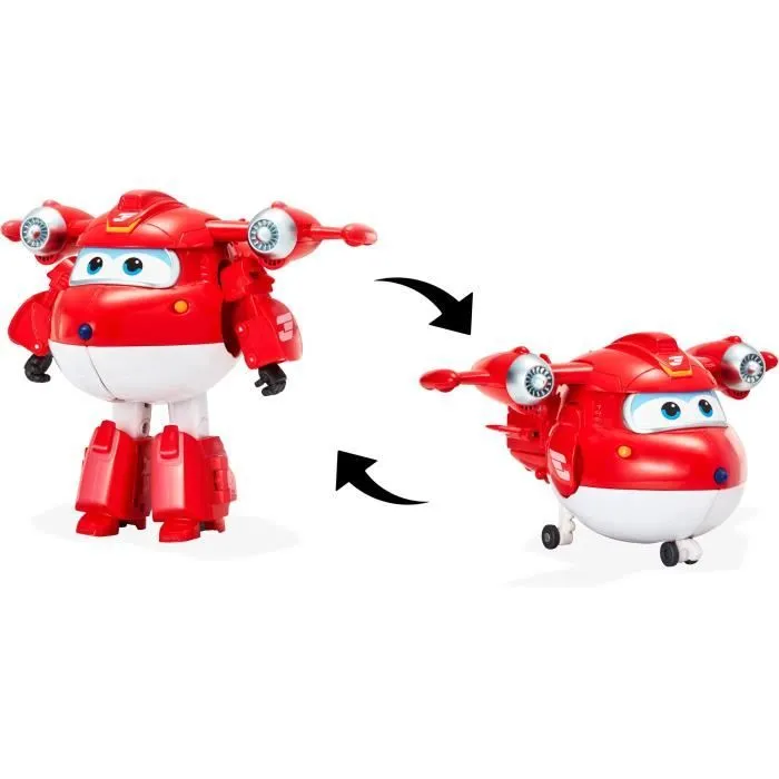 Figurine Super Wings Transforming JETT SUPERCHARGE 12 cm - Transformable & Articulée - AULDEY-2