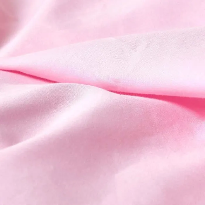 Drap plat uni 100% coton égyptien 200 fils coloris rose 240 x 300 cm-1