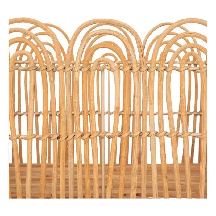 Lot de 3 Caisses de rangement Cagette en Fer et Rotin Marron Caramel - Atmosphera-4