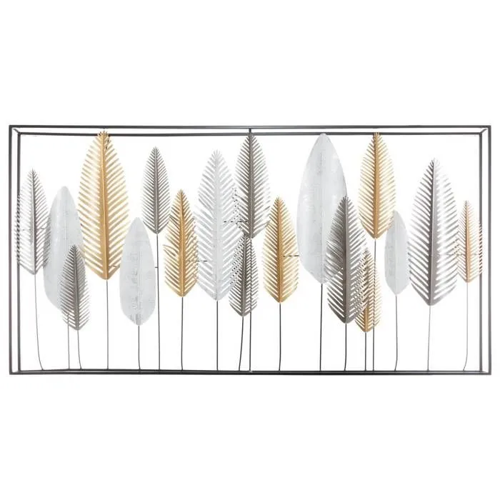Déco murale "Feuilles" - métal 134x68 cm - Multicolore - Atmosphera createur d'interieur-1