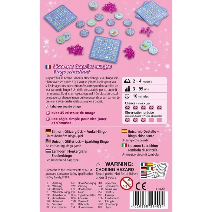 Jeu de bingo Licornes dans les nuages HABA - Bingo scintillant - 3 ans et plus-2
