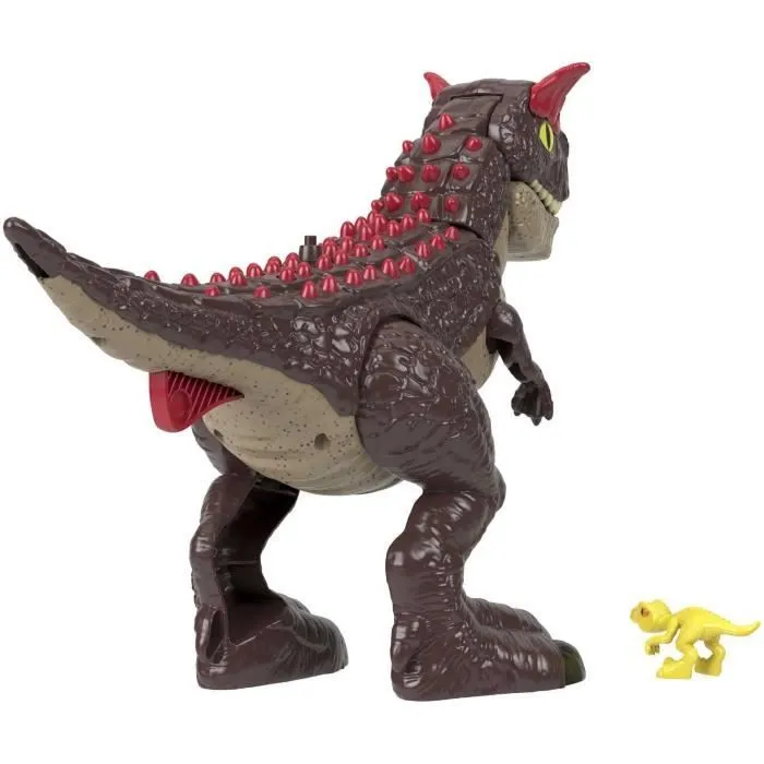 Jurassic World Imaginext-Jouet dinosaure Carnotaurus avec attaque de piques, 2 éléments de jeu HML42-3